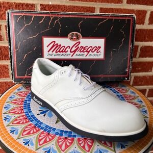 Vintage MacGregor Golf Shoes Mens 9M White Classic Saddle 1978 Vintage 90s NOS